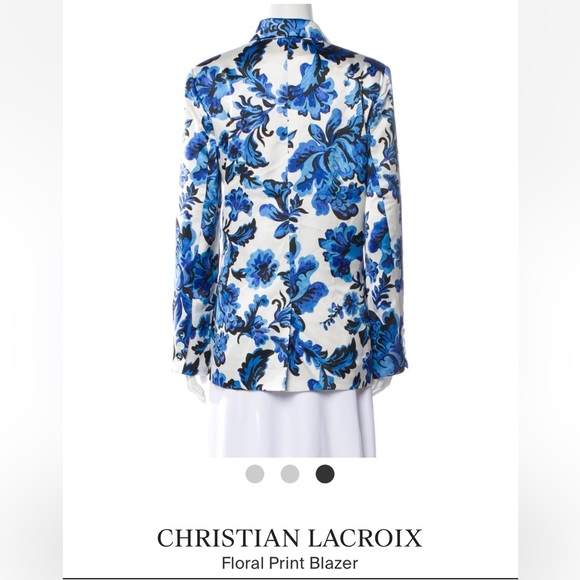 NWT Christian Lacroix Blue Floral Suit - Picture 5 of 9